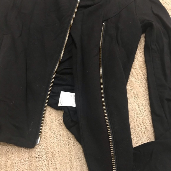 Helmet Lang black villous asymmetrical zip up - Picture 4 of 6